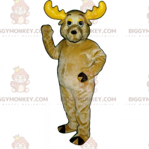 BIGGYMONKEY™ Yellow Horned Reindeer Mascot Costume –