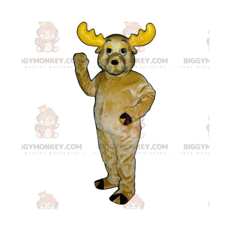 BIGGYMONKEY™ Costume da mascotte renna cornuta gialla -