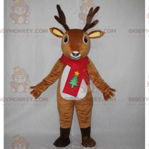 Costume da mascotte renna BIGGYMONKEY™ con sciarpa di Natale -