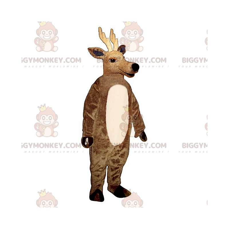 Reindeer BIGGYMONKEY™ Mascot Costume with Long Antlers -