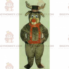 Santa Claus Reindeer BIGGYMONKEY™ Mascot Costume -