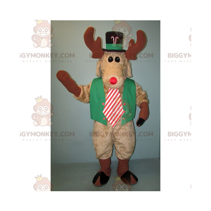 BIGGYMONKEY™ Reindeer Mascot Costume Holiday Outfit –