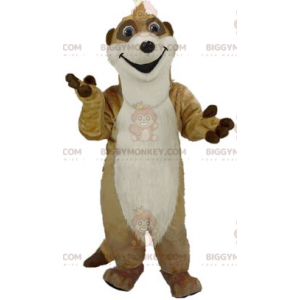 Costume da mascotte BIGGYMONKEY™ suricato beige e bianco -