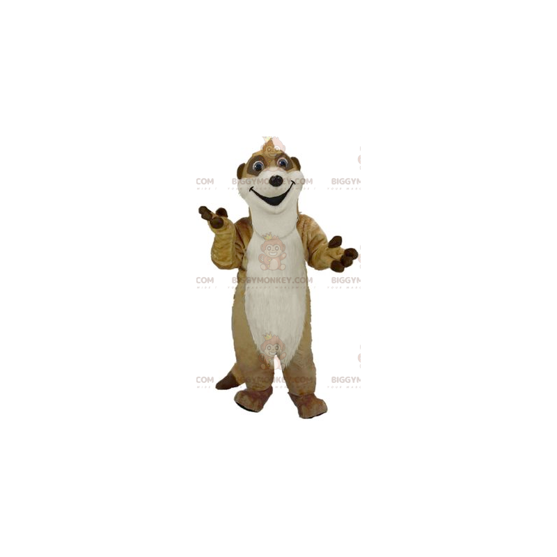 Beige and White Meerkat BIGGYMONKEY™ Mascot Costume -