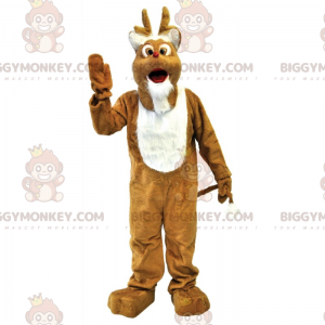 Costume de mascotte BIGGYMONKEY™ de renne marron et blanc avec