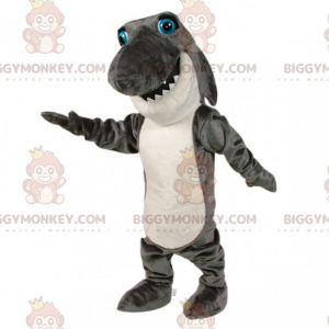 Traje de mascote de tubarão de olhos azuis BIGGYMONKEY™ –