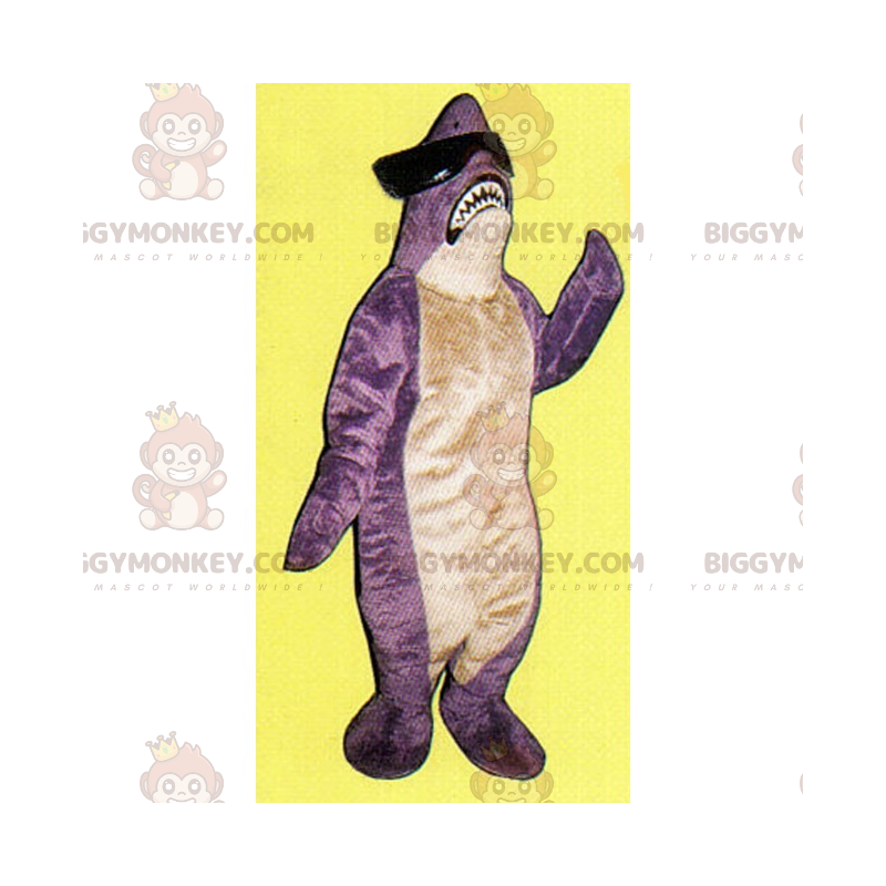 Shark BIGGYMONKEY™ Maskottchen-Kostüm mit dunkler Brille -