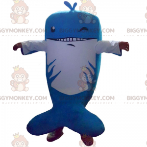 Traje de mascote de tubarão-martelo BIGGYMONKEY™ com cliente de