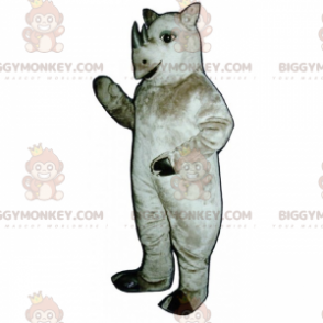 Traje de mascote rinoceronte BIGGYMONKEY™ com pequenas presas –