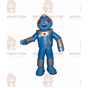 Blue Robot Red Eyes BIGGYMONKEY™ Mascot Costume -