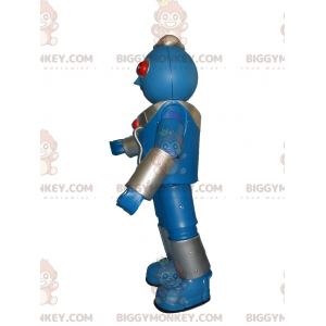 Blauwe robot rode ogen BIGGYMONKEY™ mascottekostuum -