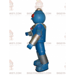 Costume de mascotte BIGGYMONKEY™ de robot bleu et yeux rouges -