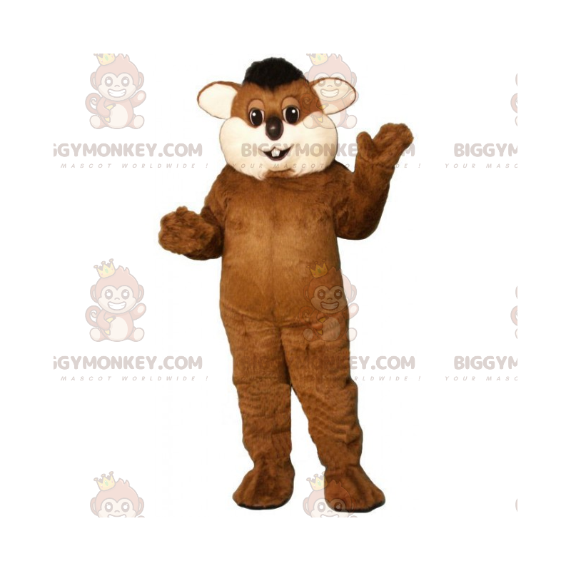 Costume de mascotte BIGGYMONKEY™ de rongeur aux grosses joues -