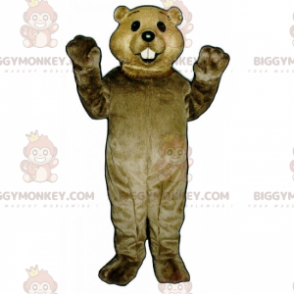 BIGGYMONKEY™ Rodent Mascot Costume with Long White Teeth -