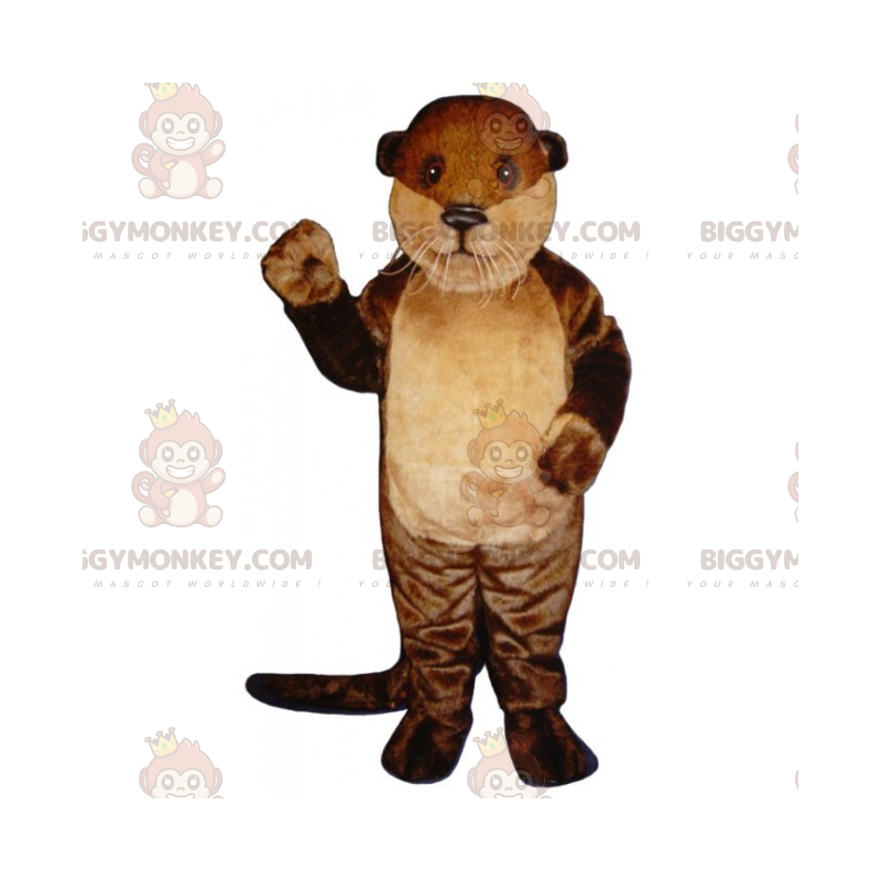 Otter met lange witte snorharen BIGGYMONKEY™ mascottekostuum -