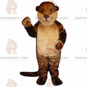 Otter met lange witte snorharen BIGGYMONKEY™ mascottekostuum -