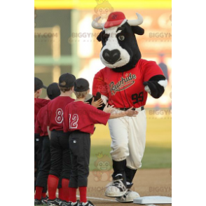 BIGGYMONKEY™ Mascot Costume Black & White Bull Buffalo In