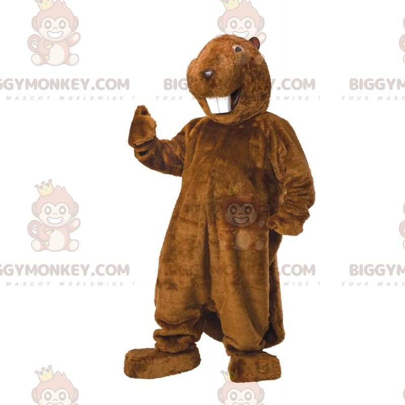 BIGGYMONKEY™ Nagetier-Maskottchen-Kostüm mit kleinen Ohren -