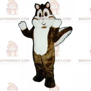 Witte en bruine eekhoorn BIGGYMONKEY™ mascottekostuum -