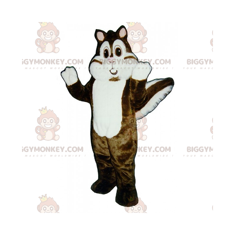 Costume mascotte BIGGYMONKEY™ scoiattolo bianco e marrone -