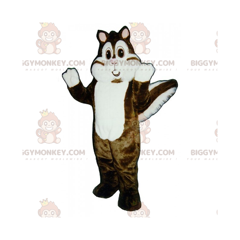 Disfraz de mascota de ardilla blanca y marrón BIGGYMONKEY™ -