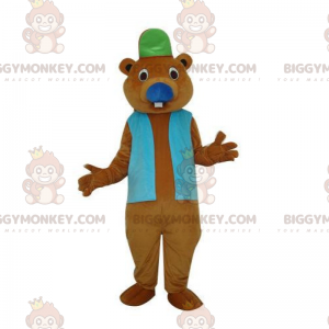 BIGGYMONKEY™ Rodent Mascot Costume In Cap And Jacket -