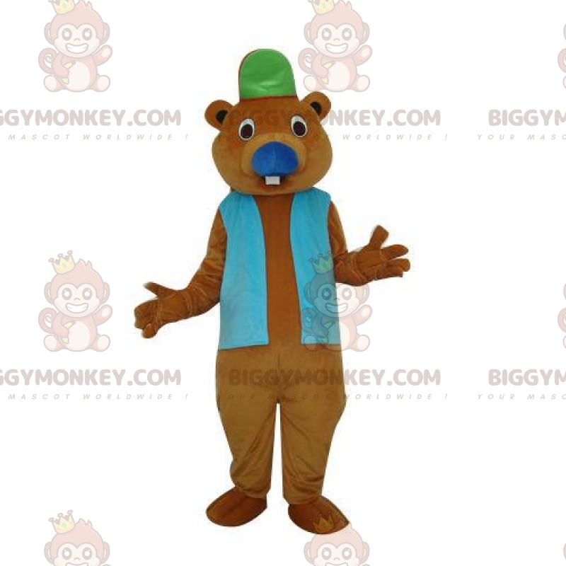 BIGGYMONKEY™ Nagetier-Maskottchen-Kostüm mit Mütze und Jacke -