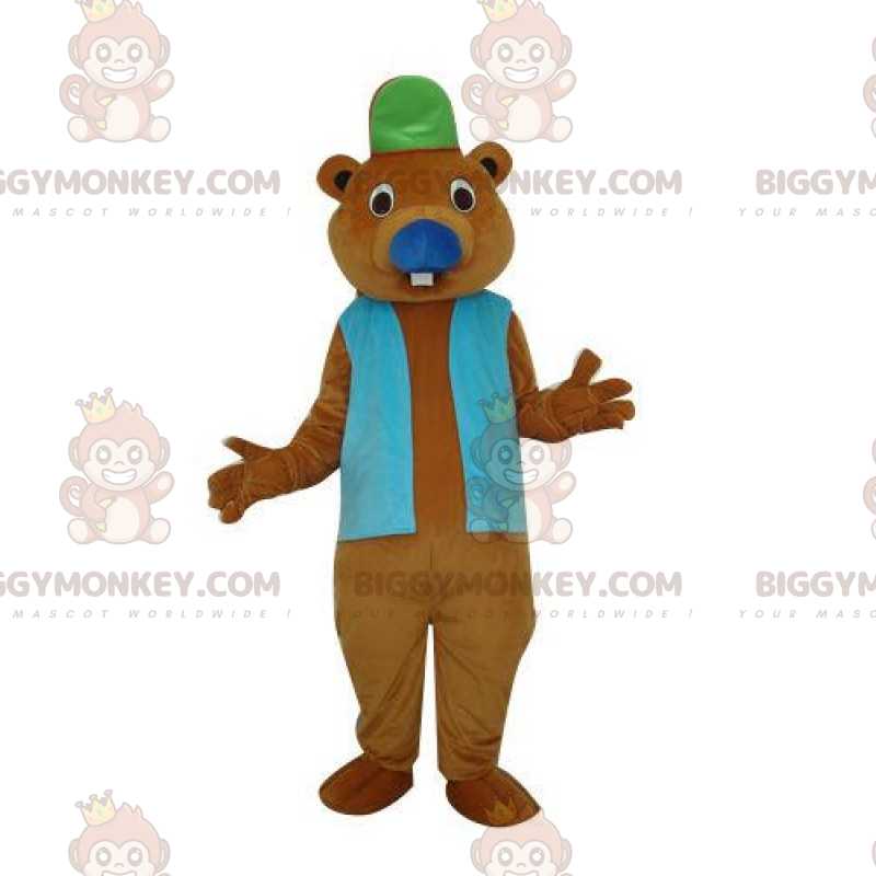 BIGGYMONKEY™ Rodent Mascot Costume In Cap And Jacket –