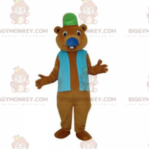 Traje de mascote de roedor BIGGYMONKEY™ com boné e jaqueta –