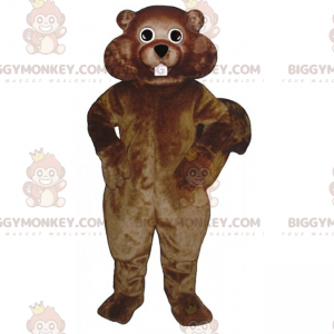 Costume de mascotte BIGGYMONKEY™ de rongeur marron avec grandes