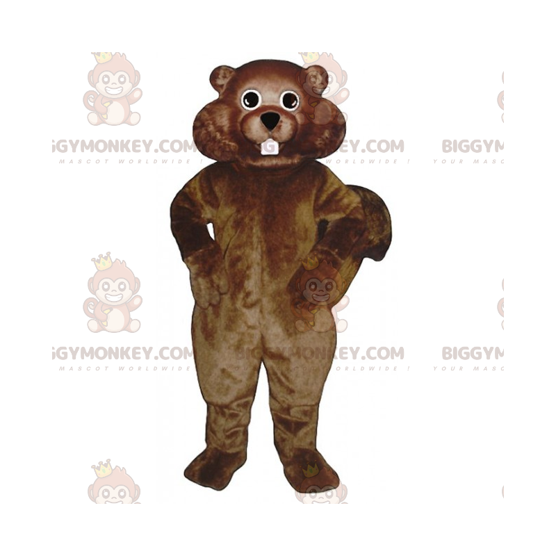 Costume de mascotte BIGGYMONKEY™ de rongeur marron avec grandes