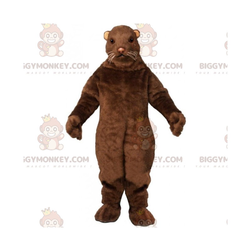 Costume de mascotte BIGGYMONKEY™ de rongeur marron avec petites