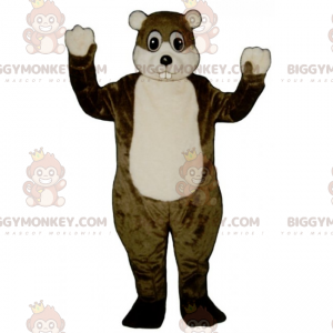 Braun-weißes Nagetier-BIGGYMONKEY™-Maskottchen-Kostüm -