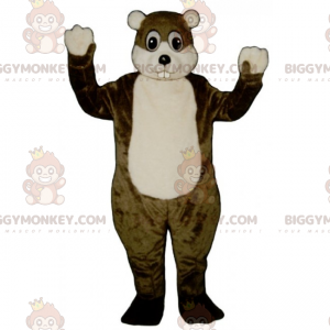 Brun och vit BIGGYMONKEY™ maskotdräkt för gnagare - BiggyMonkey