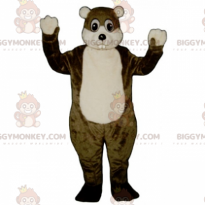 Costume de mascotte BIGGYMONKEY™ de rongeur marron et blanc -