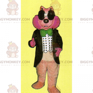 BIGGYMONKEY™ Costume mascotte roditore rosa con papillon -