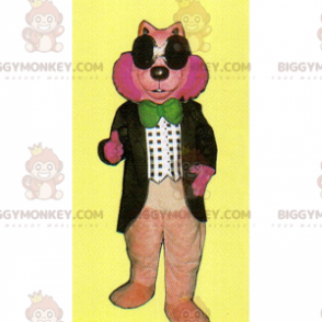 Costume de mascotte BIGGYMONKEY™ de rongeur rose avec nœud de