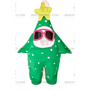 BIGGYMONKEY™ juletræsmaskotkostume med lyserøde solbriller -