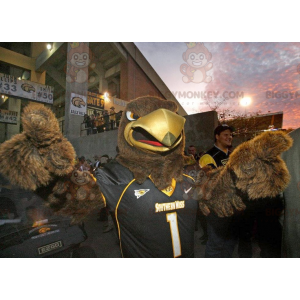 Brown Eagle BIGGYMONKEY™ Mascot Costume In Black Sportswear –