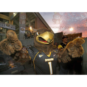 Brown Eagle BIGGYMONKEY™ Mascot Costume In Black Sportswear –