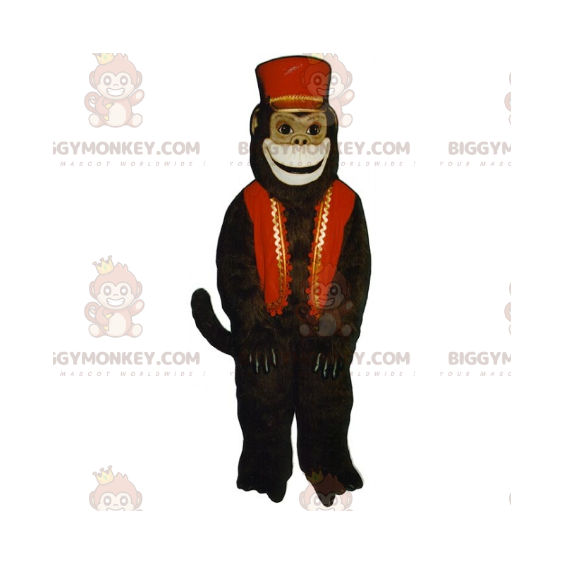 Aap BIGGYMONKEY™ mascottekostuum met pak en hoed -