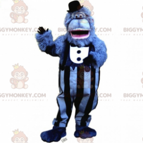 Blue Monkey BIGGYMONKEY™ maskotdräkt med kostym och hatt -