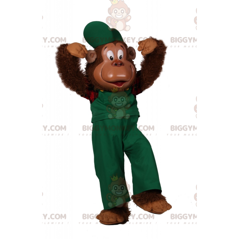 Costume de mascotte BIGGYMONKEY™ de singe en salopette -