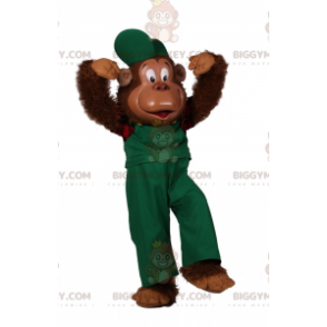 Costume de mascotte BIGGYMONKEY™ de singe en salopette -