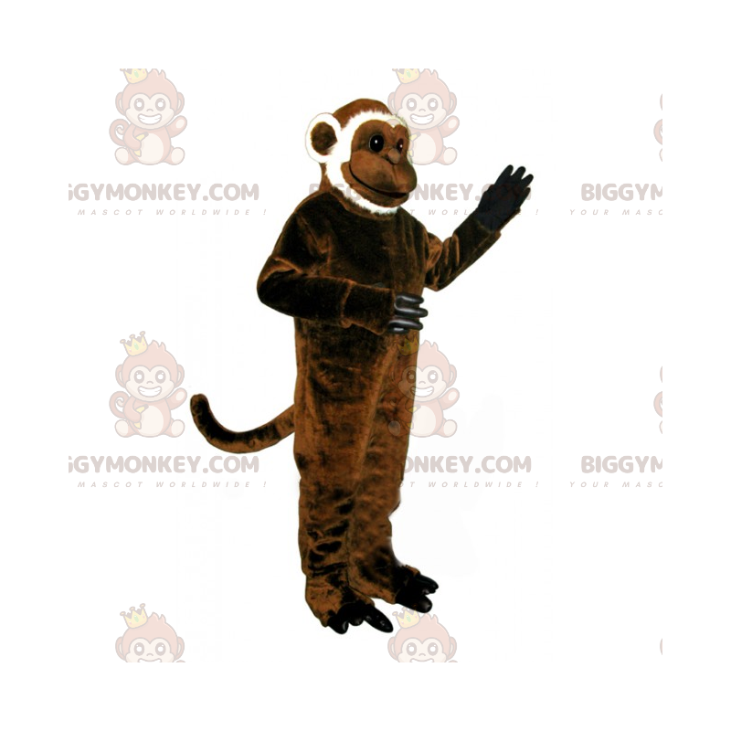 Costume de mascotte BIGGYMONKEY™ de singe marron et blanc -