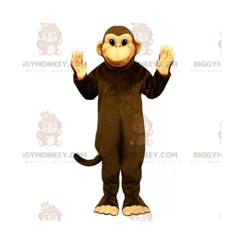 Costume de mascotte BIGGYMONKEY™ de singe souriant -