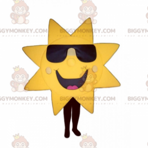 BIGGYMONKEY™ Mascot Costume Sun in Dark Glasses and Big Smile –