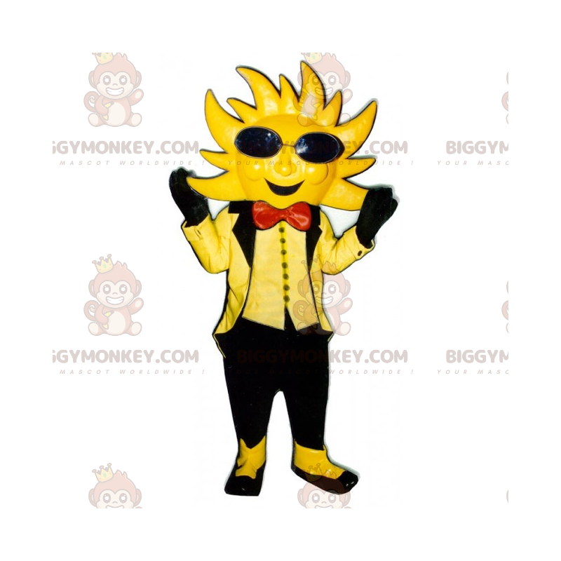 Traje de mascote Sun BIGGYMONKEY™ com óculos pretos e gravata