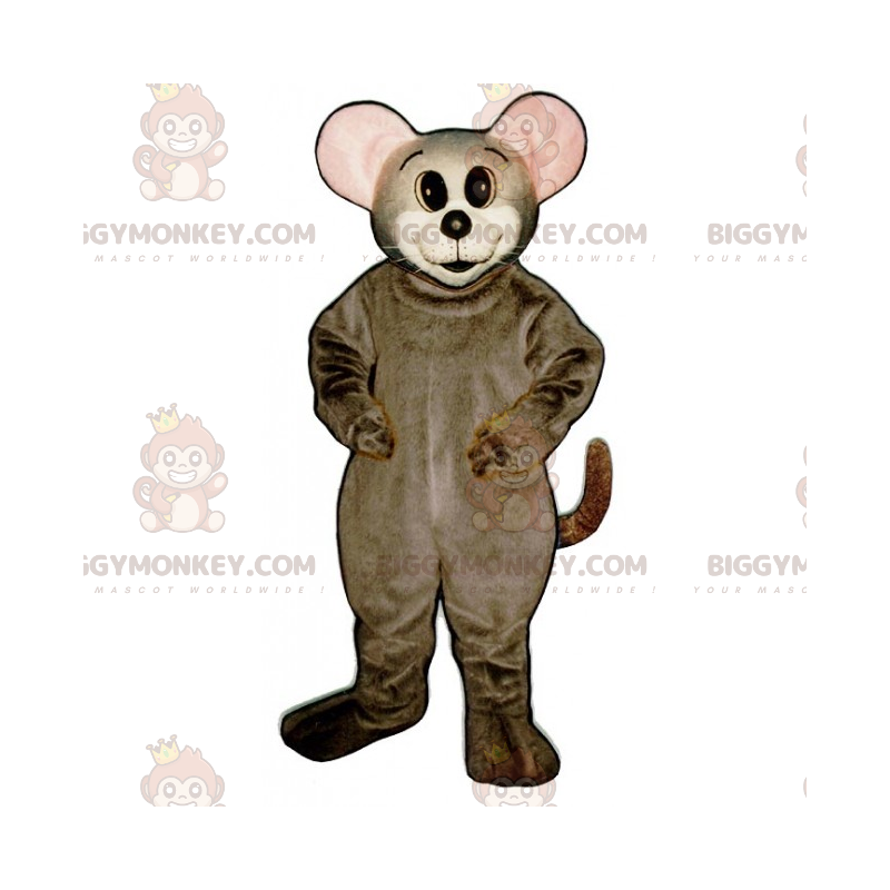 BIGGYMONKEY™ Costume mascotte topo rosa con orecchie tonde -