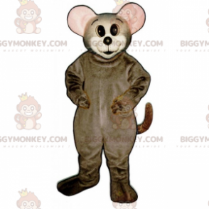 BIGGYMONKEY™ lyserød musemaskotkostume med rund øre -